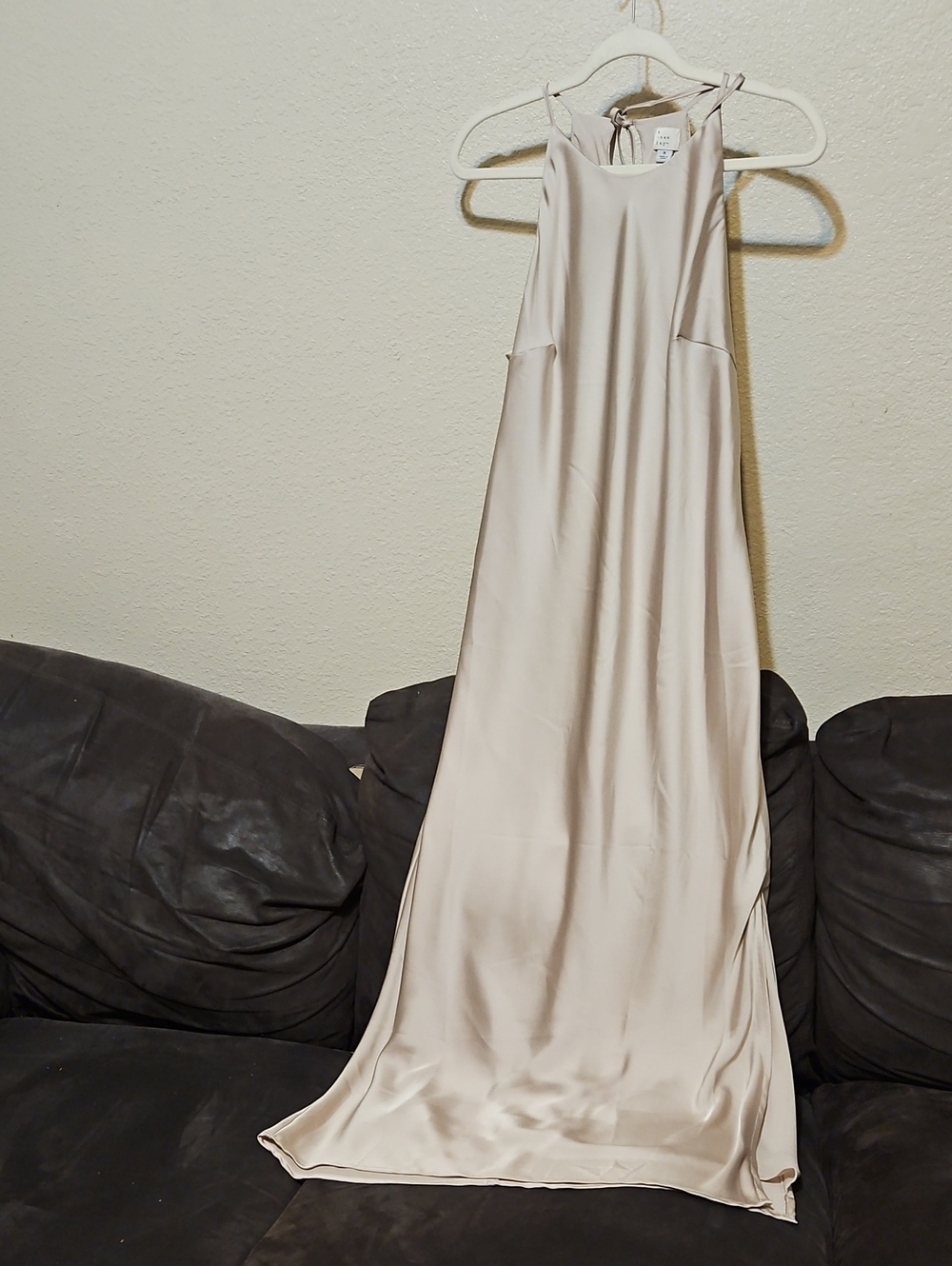 a new day Ivory Satin Halter Maxi Dress